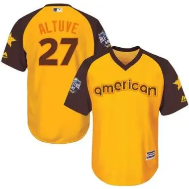 Youth Houston Astros #27 Jose Altuve Gold 2016 All Star American League Stitched Baseball Jersey