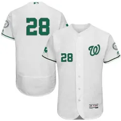 Washington Nationals #28 Jayson Werth White St. Patrick\'s Day Flexbase Stitched Jersey DingZhi