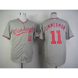 Washington Nationals #11 Zimmerman Gray Jerseys