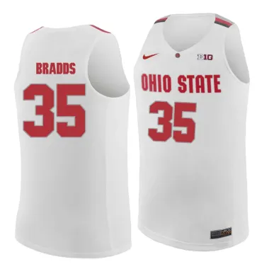 Ohio State Buckeyes #35 Gary Bradds White College Basketball Jersey Dzhi