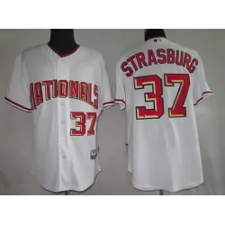 Washington Nationals #37 Strasburg white Jerseys