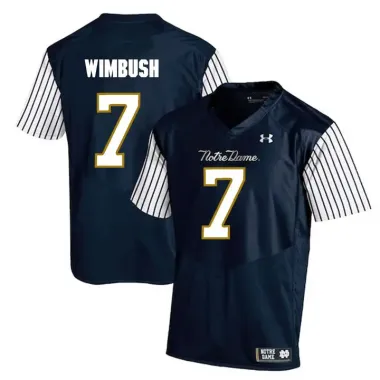 Notre Dame Fighting Irish 7 Brandon Wimbush Navy College Football Jersey Dzhi