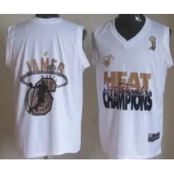 Miami Heat #6 LeBron James 2013 NBA Champions White Fashion Jerseys