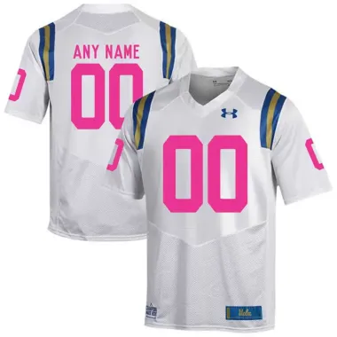 Men's Customized UCLA Bruins White 2018 Breast Cancer Awareness College Football Jersey