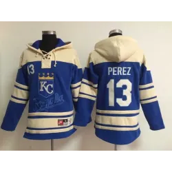 Kansas City Royals #13 Salvador Perez Blue Hoodie