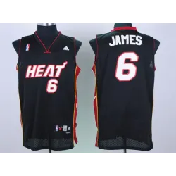 Miami Heat #6 James mesh black Swingman Jerseys