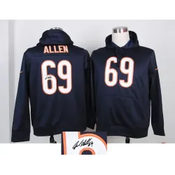 Nike Chicago Bears #69 Allen Dark Blue Signature Edition Hoodies