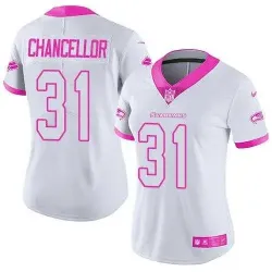 Glued Women Nike Seattle Seahawks #31 Kam Chancellor White Pink Rush Limited Jersey