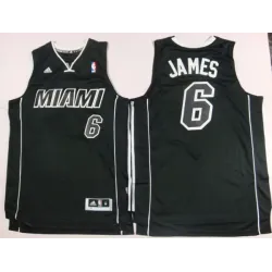 Miami Heat #6 James Revolution 30 Full Black Shadow Swingman Jerseys