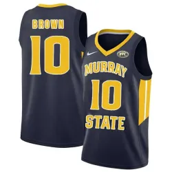 Murray State Racers 10 Tevin Brown Navy College Basketball Jersey Dzhi