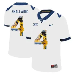 West Virginia Mountaineers 4 Wendell Smallwood White Fashion College Football Jersey Dyin