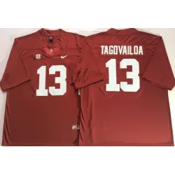 Alabama Crimson Tide 13 Tua Tagovailoa Red Nike College Football Jersey