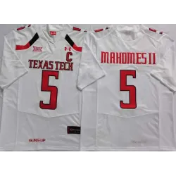 Texas Tech Red Raiders 5 Patrick Mahomes II White C Patch College Football Jersey