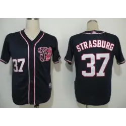 Youth Washington Nationals #37 Stephen Strasburg Navy Blue Jerseys