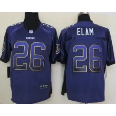 Nike Baltimore Ravens #26 Matt Elam 2013 Drift Fashion Purple Elite Jerseys