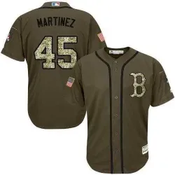 Boston Red Sox #45 Pedro Martinez Green Salute to Service Stitched Baseball Jersey Jiasu