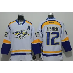 Nashville Predators #12 Fisher White Jerseys