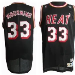 Miami Heat #33 Alonzo Mourning Black Swingman Throwback Jerseys