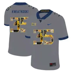 West Virginia Mountaineers 35 Nick Kwiatkoski Gray Fashion College Football Jersey Dyin