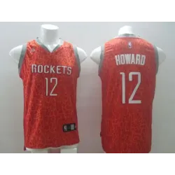 Houston Rockets #12 Dwight Howard Red Leopard Fashion Jerseys