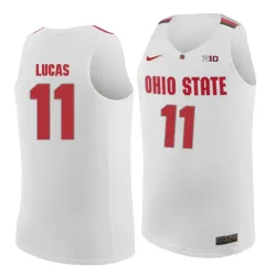 Ohio State Buckeyes #11 Jerry Lucas White College Basketball Jersey Dzhi