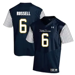 Notre Dame Fighting Irish 6 KeiVarae Russell Navy College Football Jersey Dzhi