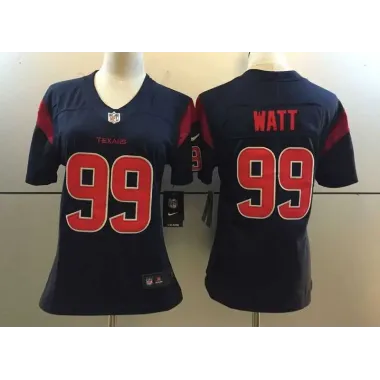 Women Nike Limited Houston Texans #99 J.J. Watt Navy Blue Stitched NFL Rush Jersey