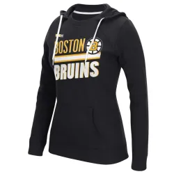 Customized Women Bruins Black CCM All Stitched Hooded Sweatshirt