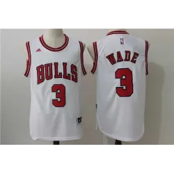 Chicago Bulls #3 Wade White Swingman Stitched NBA Jersey