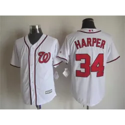 Majestic Washington Nationals #34 Harper White MLB Stitched Jerseys