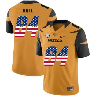 Missouri Tigers 84 Emanuel Hall Gold USA Flag Nike College Football Jersey Dyin