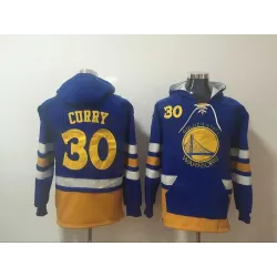 Warriors #30 Stephen Curry Blue All Stitched Hooded Sweatshirt