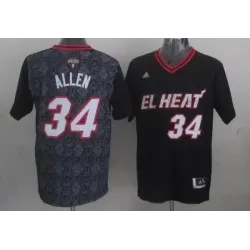 Miami Heat #34 Ray Allen Revolution 30 Swingman 2014 Noche Latina Black Jerseys