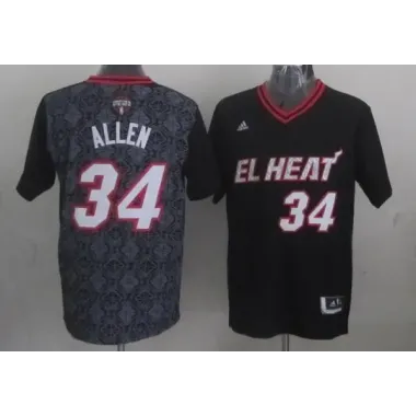 Miami Heat #34 Ray Allen Revolution 30 Swingman 2014 Noche Latina Black Jerseys