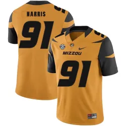 Missouri Tigers 91 Charles Harris Gold Nike College Football Jersey Dzhi