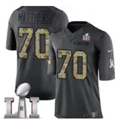 Nike Jake Matthews Men\'s Black Limited Jersey #70 NFL Atlanta Falcons Super Bowl LI 51 2016 Salute To Service