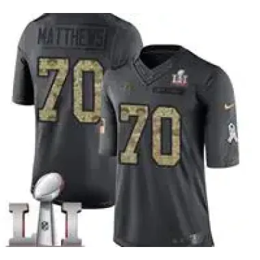 Nike Jake Matthews Men's Black Limited Jersey #70 NFL Atlanta Falcons Super Bowl LI 51 2016 Salute To Service