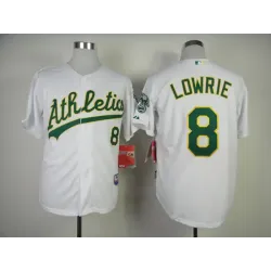 Oakland Athletics #8 Jed Lowrie White Jerseys