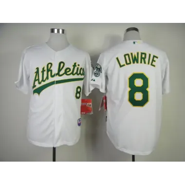 Oakland Athletics #8 Jed Lowrie White Jerseys