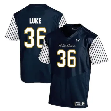 Notre Dame Fighting Irish 36 Cole Luke Navy College Football Jersey Dzhi