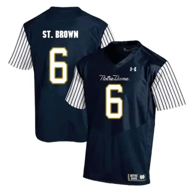 Notre Dame Fighting Irish 6 Equanimeous St. Brown Navy College Football Jersey Dzhi