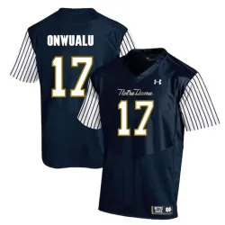 Notre Dame Fighting Irish 17 James Onwualu Navy College Football Jersey Dzhi