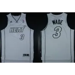 Miami Heat #3 Dwyane Wade Revolution 30 Swingman White With Silvery Jerseys