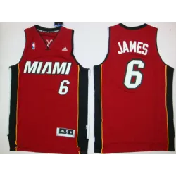 Miami Heat #6 James Revolution 30 Red Swingman Jerseys