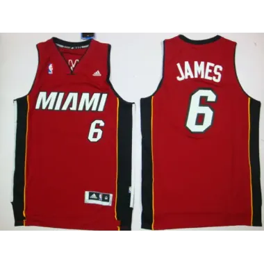 Miami Heat #6 James Revolution 30 Red Swingman Jerseys