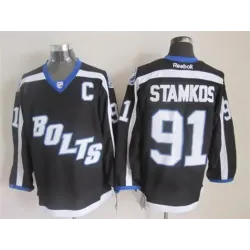 Tampa Bay Lightning #91 Steven Stamkos Black Jerseys