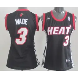 Women\'s Miami Heat #3 Dwyane Wade Revolution 30 Swingman Black Jerseys