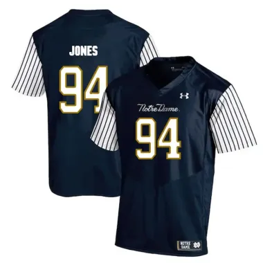 Notre Dame Fighting Irish 94 Jarron Jones Navy College Football Jersey Dzhi