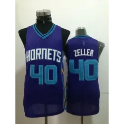 Charlotte Hornets #40 Zeller Purple Throwback Swingman Jerseys