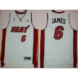 Miami Heat #6 James Revolution 30 White Swingman Jerseys